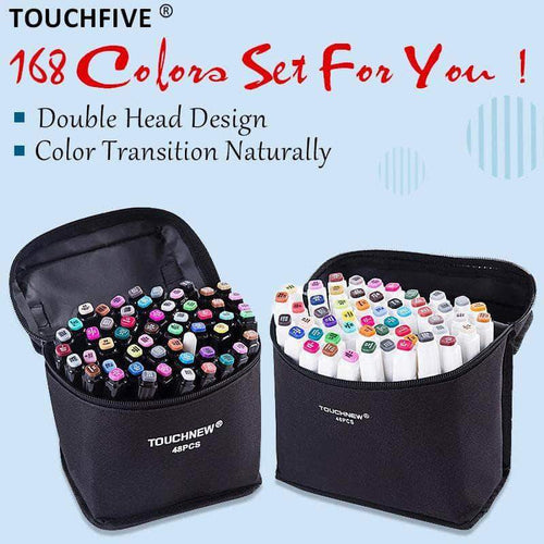 Touch-Five Alcohol Art Drawing Markers 168 Colors in 5 Sets