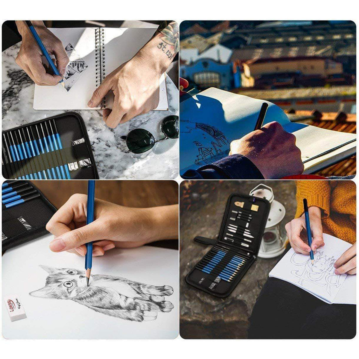 Professional Sketching Travel Kit 48 Pieces - Body Kun Dolls