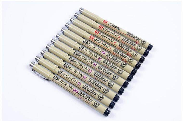 Sakura Pigma Micron Pens 13 Sizes Different Sets - Body Kun Dolls