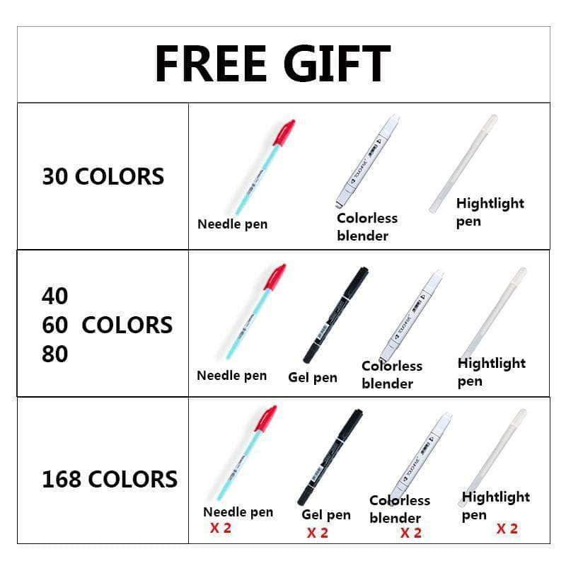 Touch-Five Alcohol Art Drawing Markers 168 Colors in 5 Sets - Body Kun Dolls